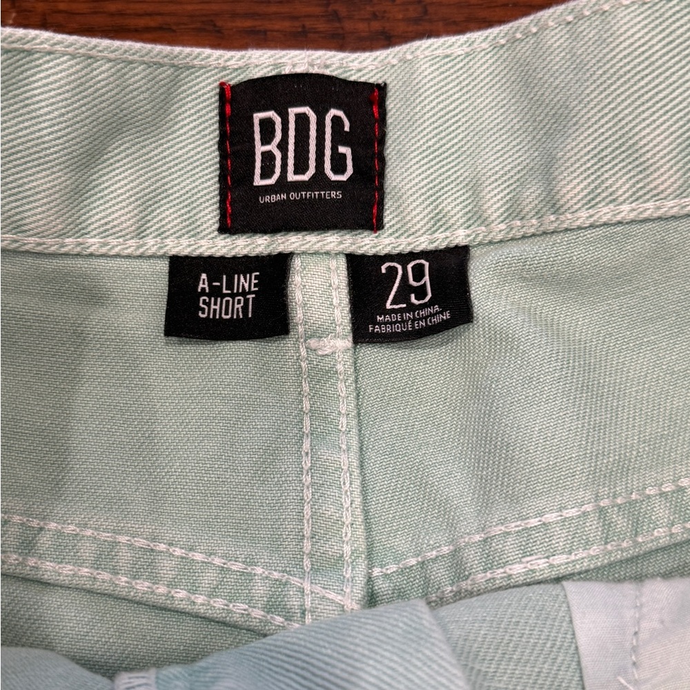 BDG A-Line Mint Denim Shorts - Picture 4 of 6
